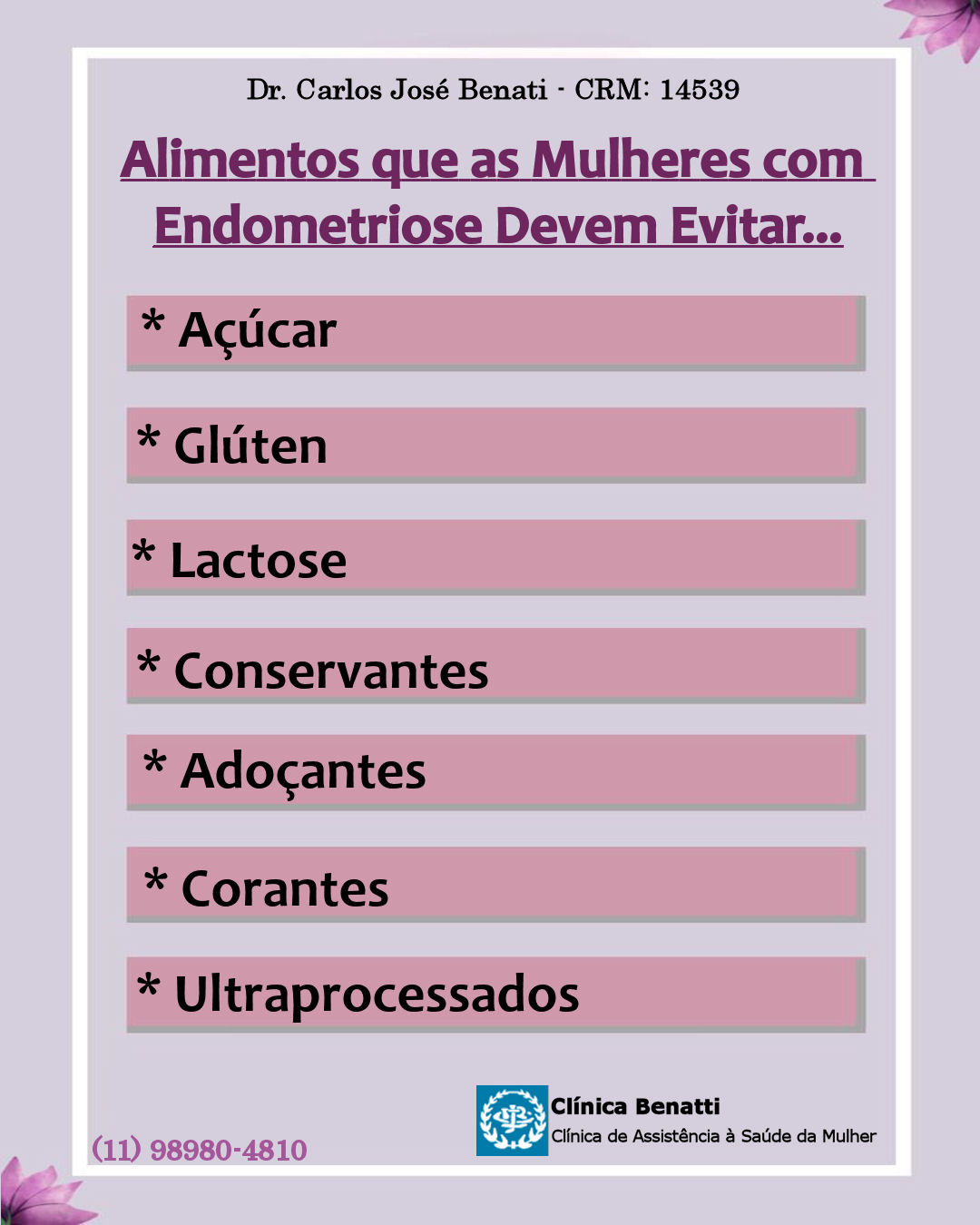 Alimentos que as Mulheres com Endometriose devem evitar
