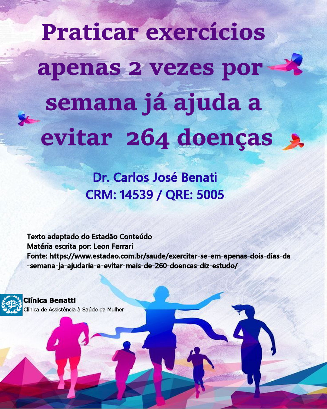 Você sabia que praticar exercícios 2 vezes por semana já ajuda a evitar 264 doenças?