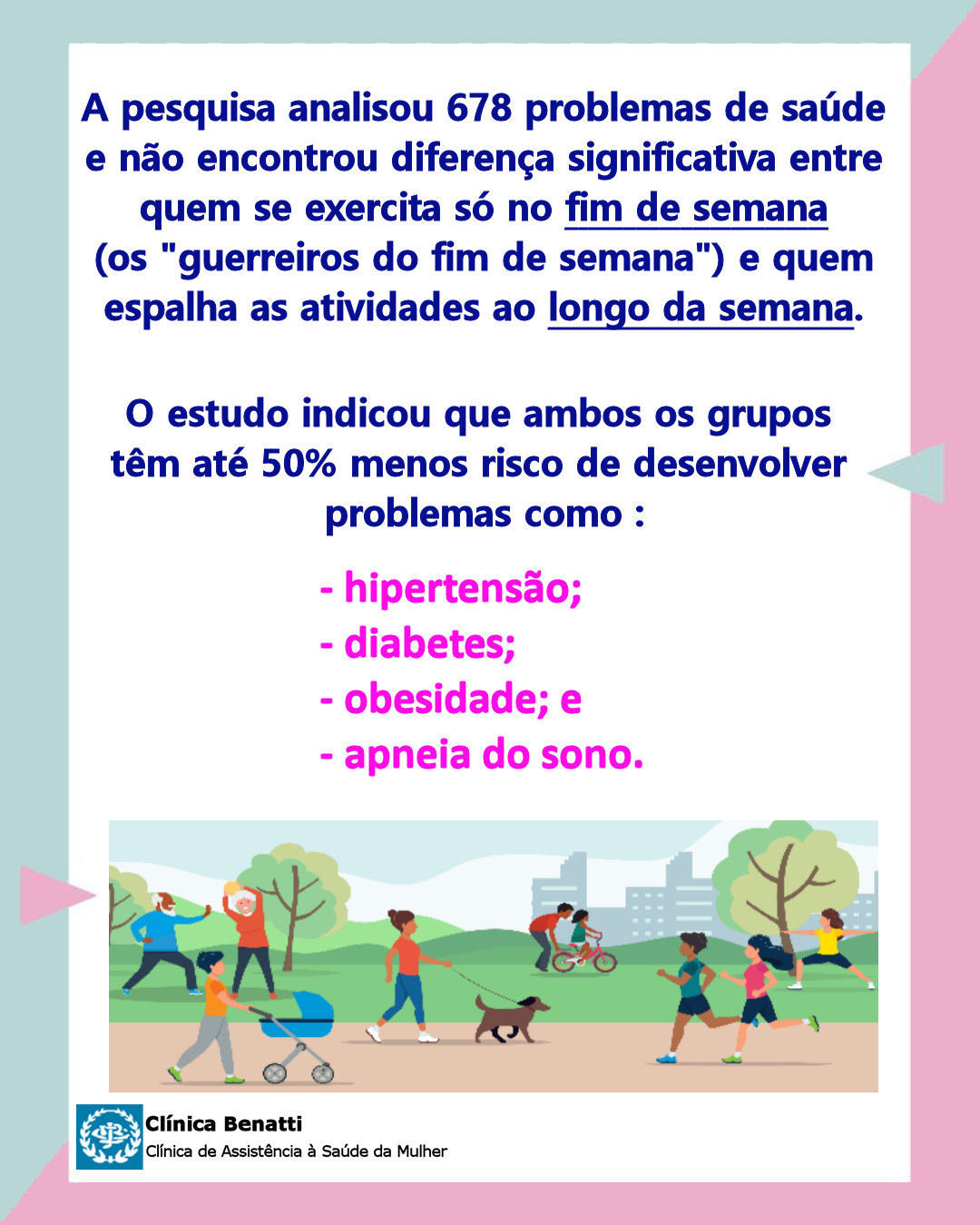 Você sabia que praticar exercícios 2 vezes por semana já ajuda a evitar 264 doenças?
