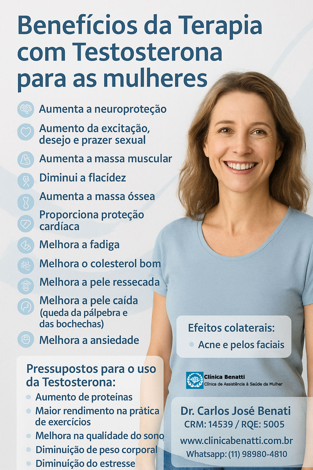 Terapia com Testosterona para Mulheres: segurança, benefícios e acompanhamento médico especializado