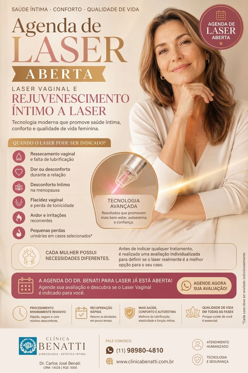 Laser Vaginal e Rejuvenescimento Íntimo no tratamento de sintomas da menopausa