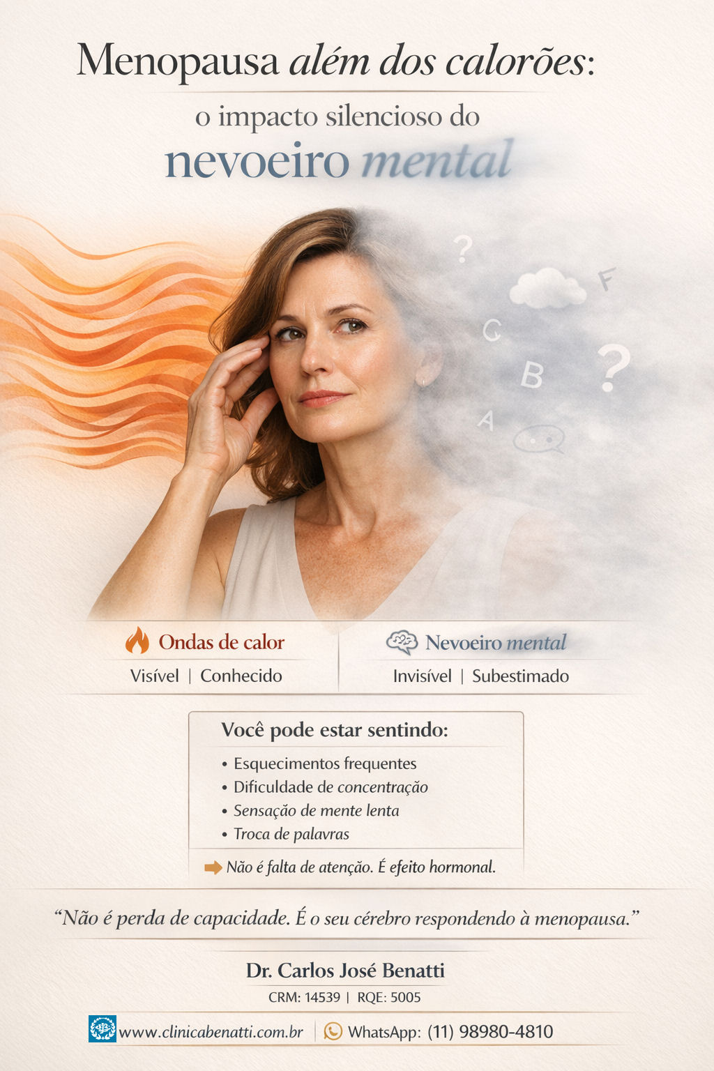 Menopausa além dos Calorões: o impacto silencioso do Nevoeiro Mental