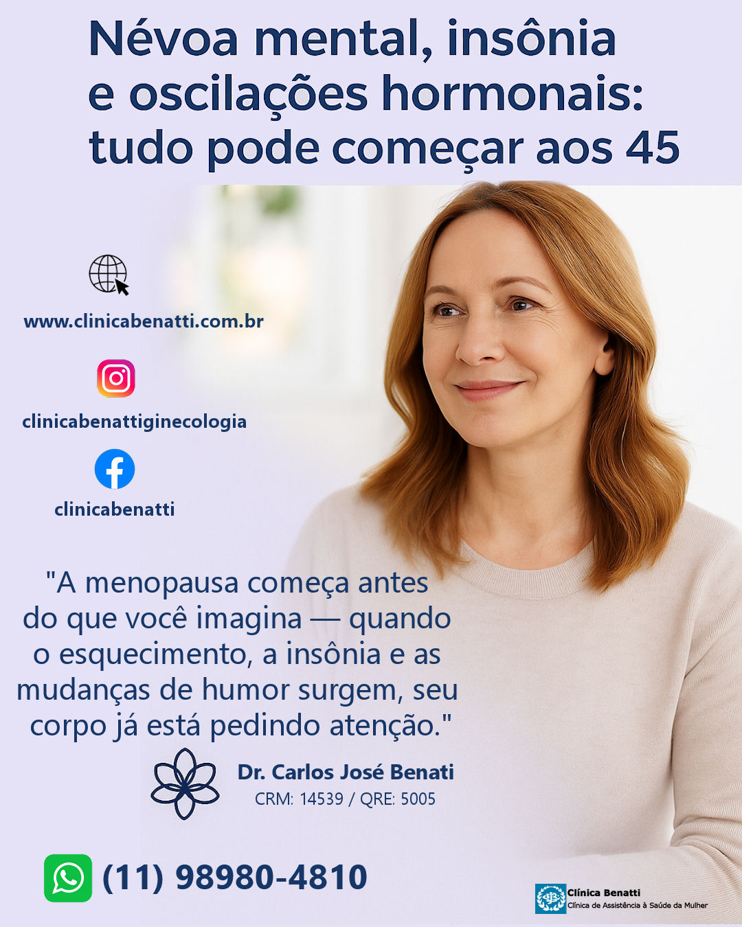 Névoa mental, insônia e oscilações hormonais: tudo pode começar aos 45 anos