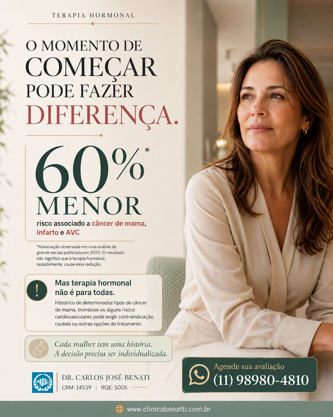 Terapia hormonal mais cedo na menopausa