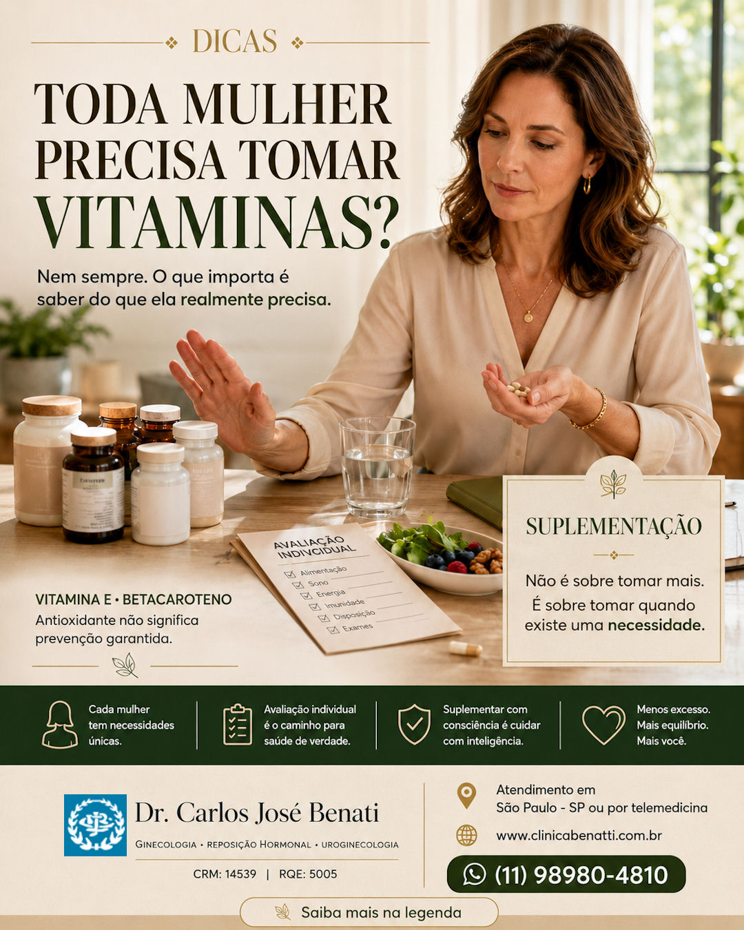 itaminas e suplementação na saúde da mulher